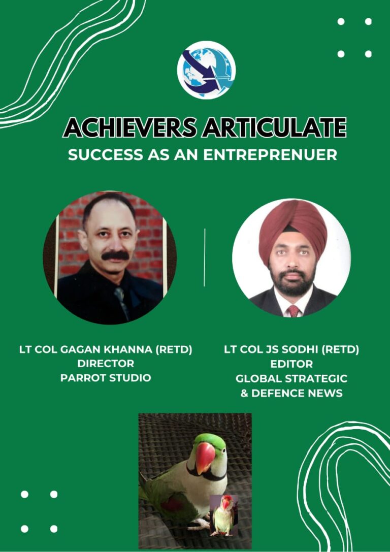 Achievers Articulate: Lt Col Gagan Khanna (Retd) discusses Success as an Entrepreneur